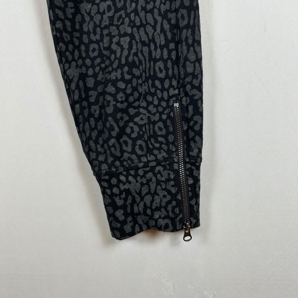 Sundays Cheetah Print Drawstring NYC Palmer Joggers Zipper Ankle Gray Black - Picture 8 of 10